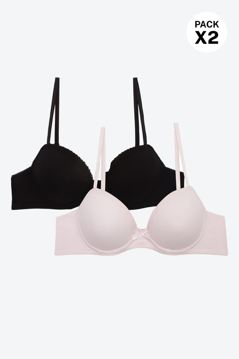 Brasier en algodón para adolescentes paquete x2