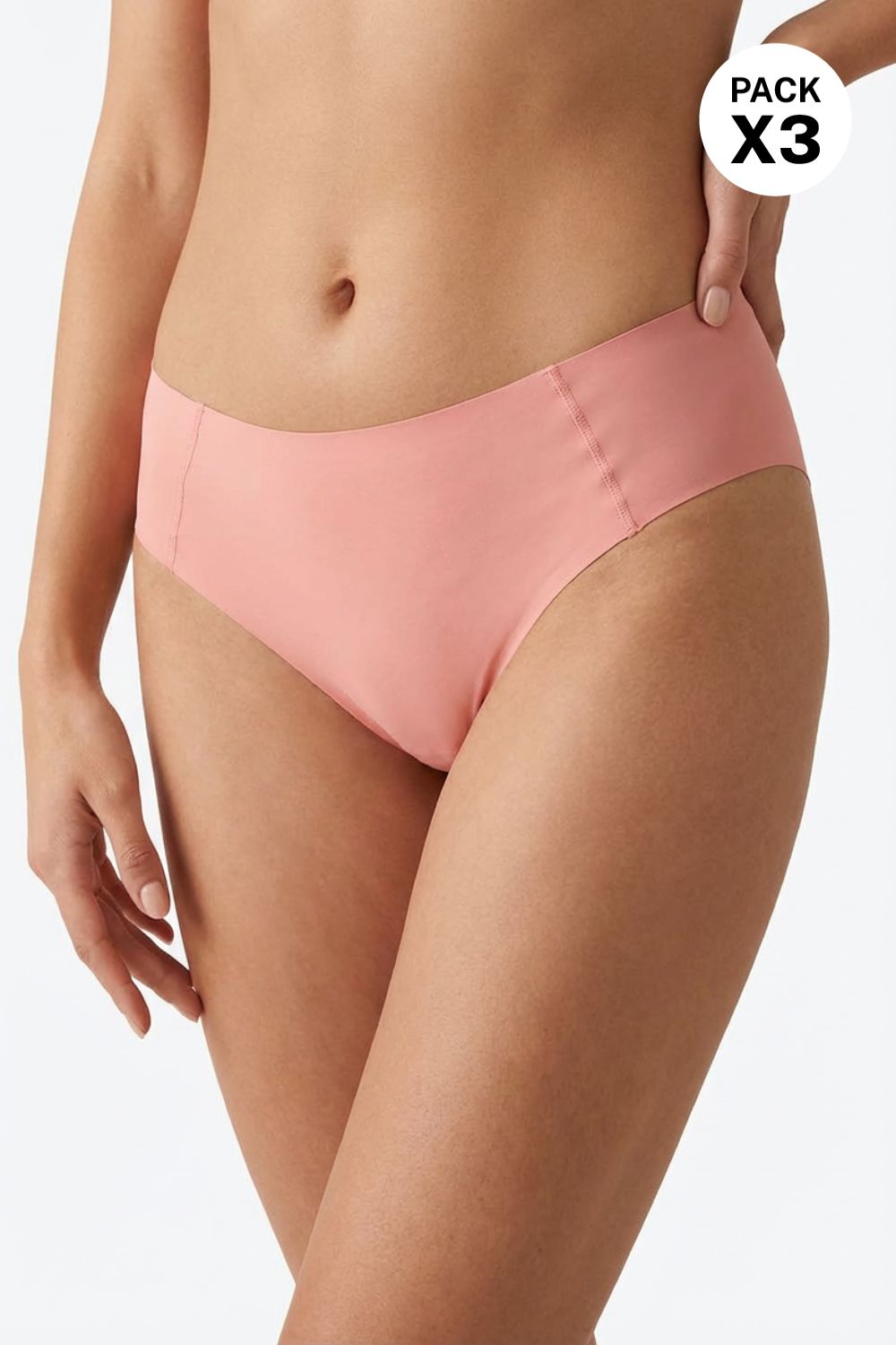 Hipster invisible corte a ras en microfibra paquete x3