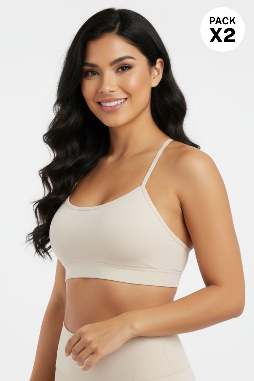 Top con tirantes delgados paquete x2 tecnologia seamless