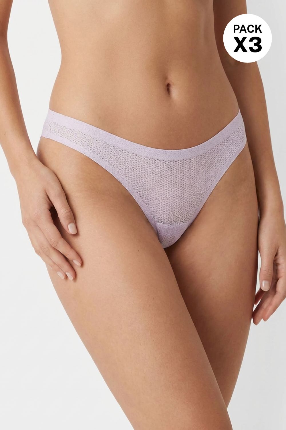 Panty brasilera en microfibra con textura suave paquete x3