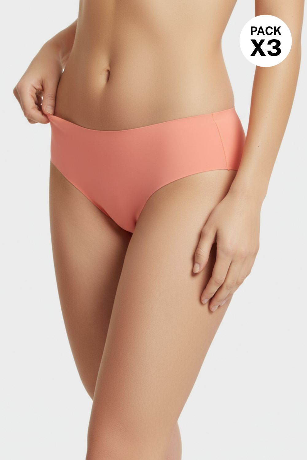 Hipster invisible en microfibra corte a ras paquete x3