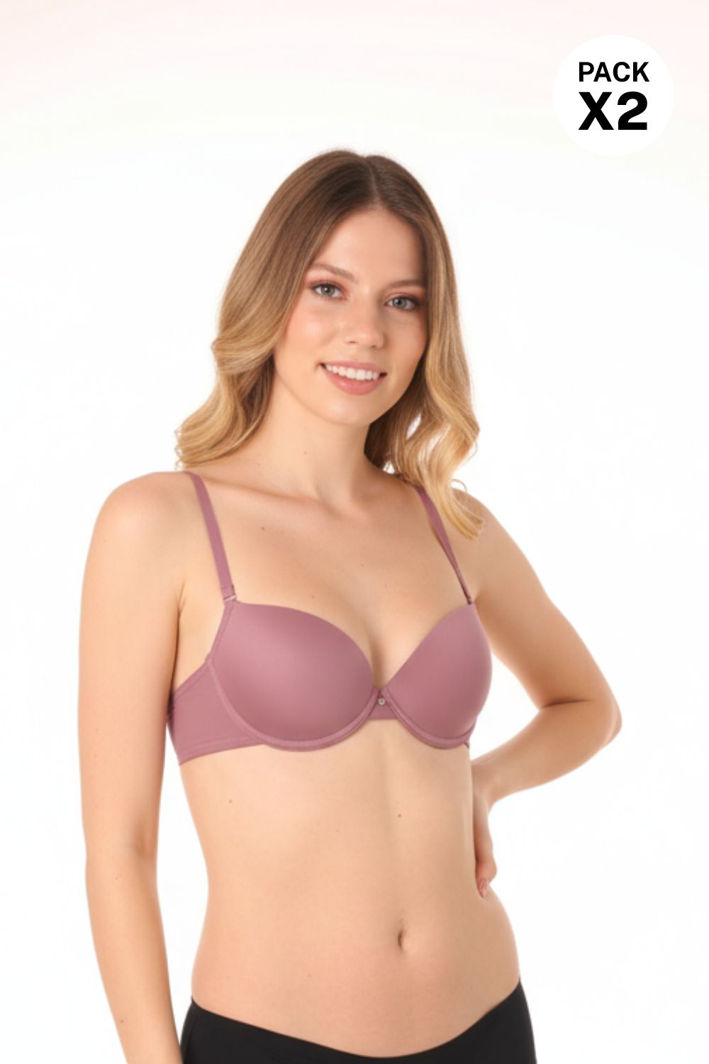 Brasier en microfibra copa 3/4 paquete x2