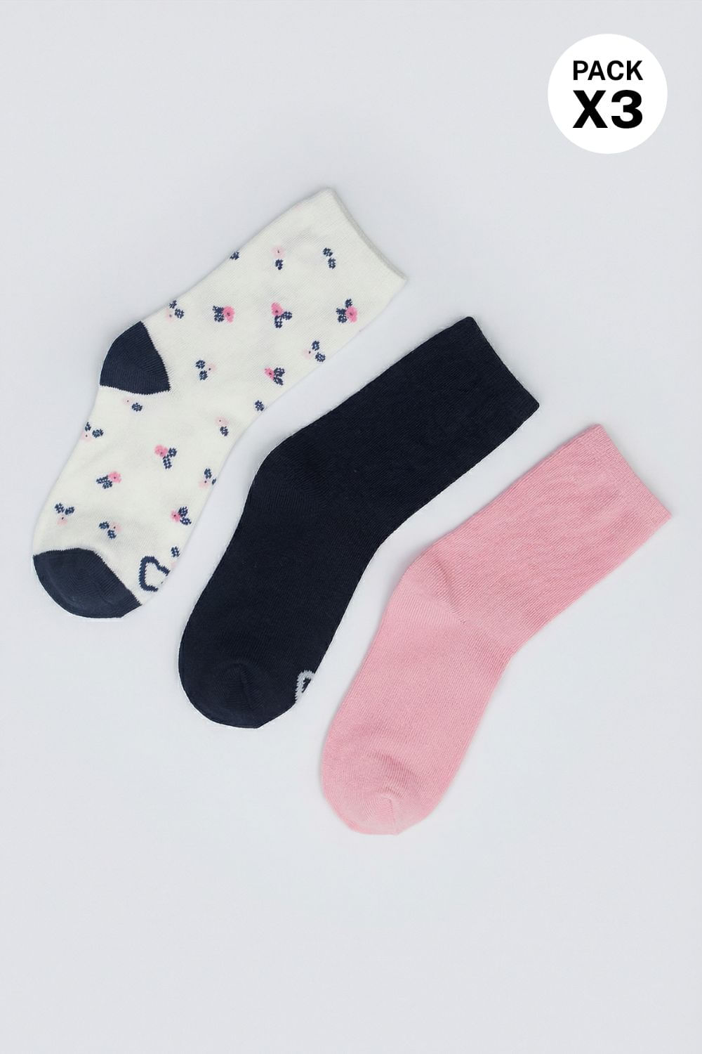 Medias para niña paquete x3 clasicas en algodón