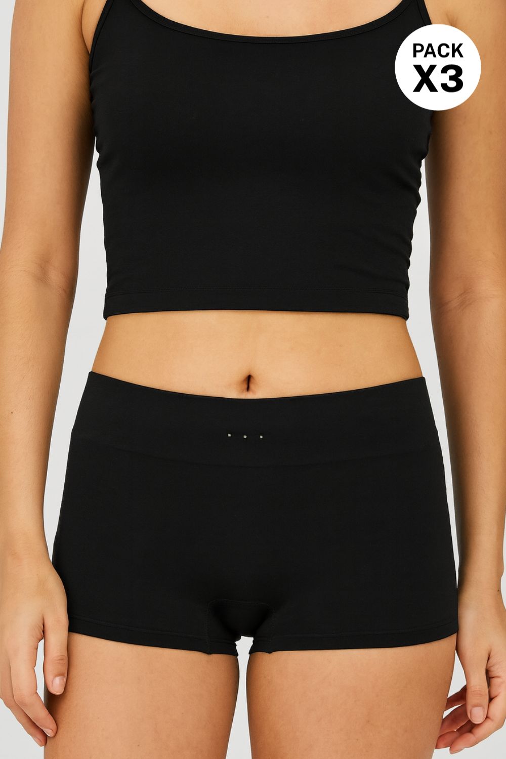 Paquete x3 panty tipo bóxer en algodón seamless