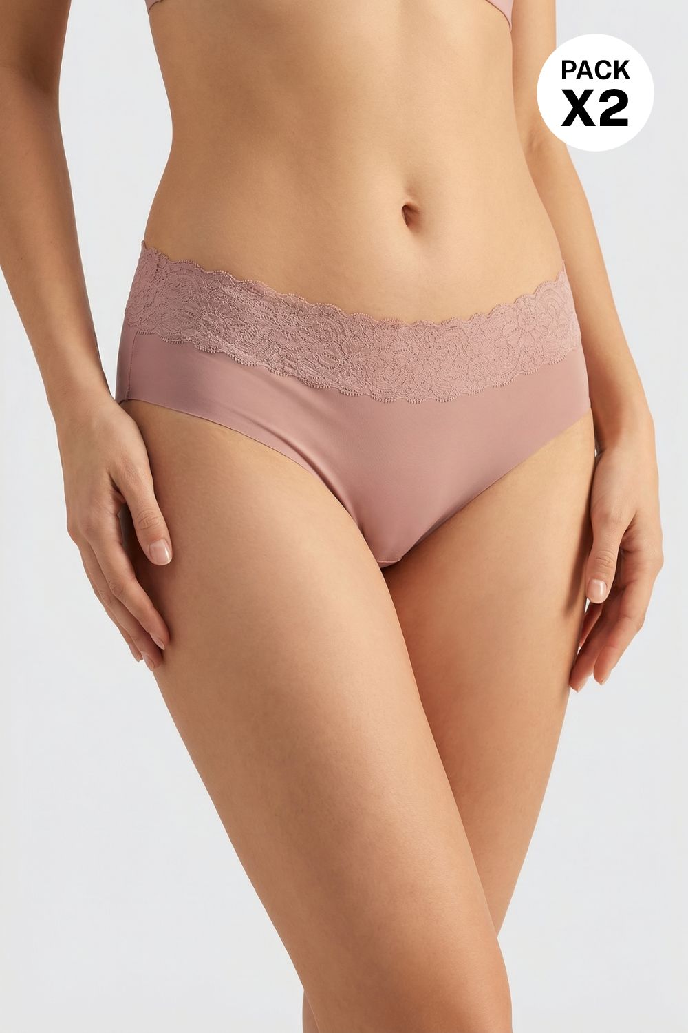 Panty con silueta hipster elaborado en microfibra paquete x2
