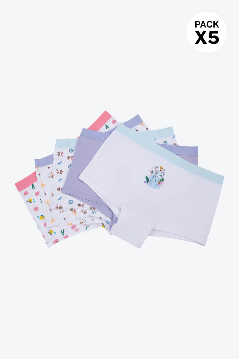 Panties para niñas colecicon disney paquete x5