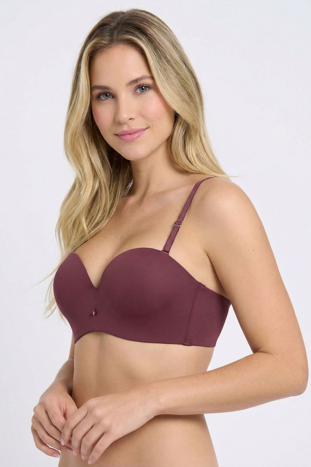 Brasier sin aros tipo strapless individual en microfibra
