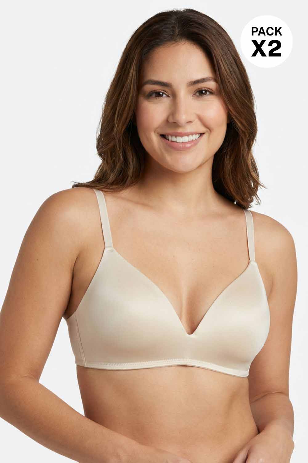 Brasier en copa triangular en microfibra satinada paquete x2