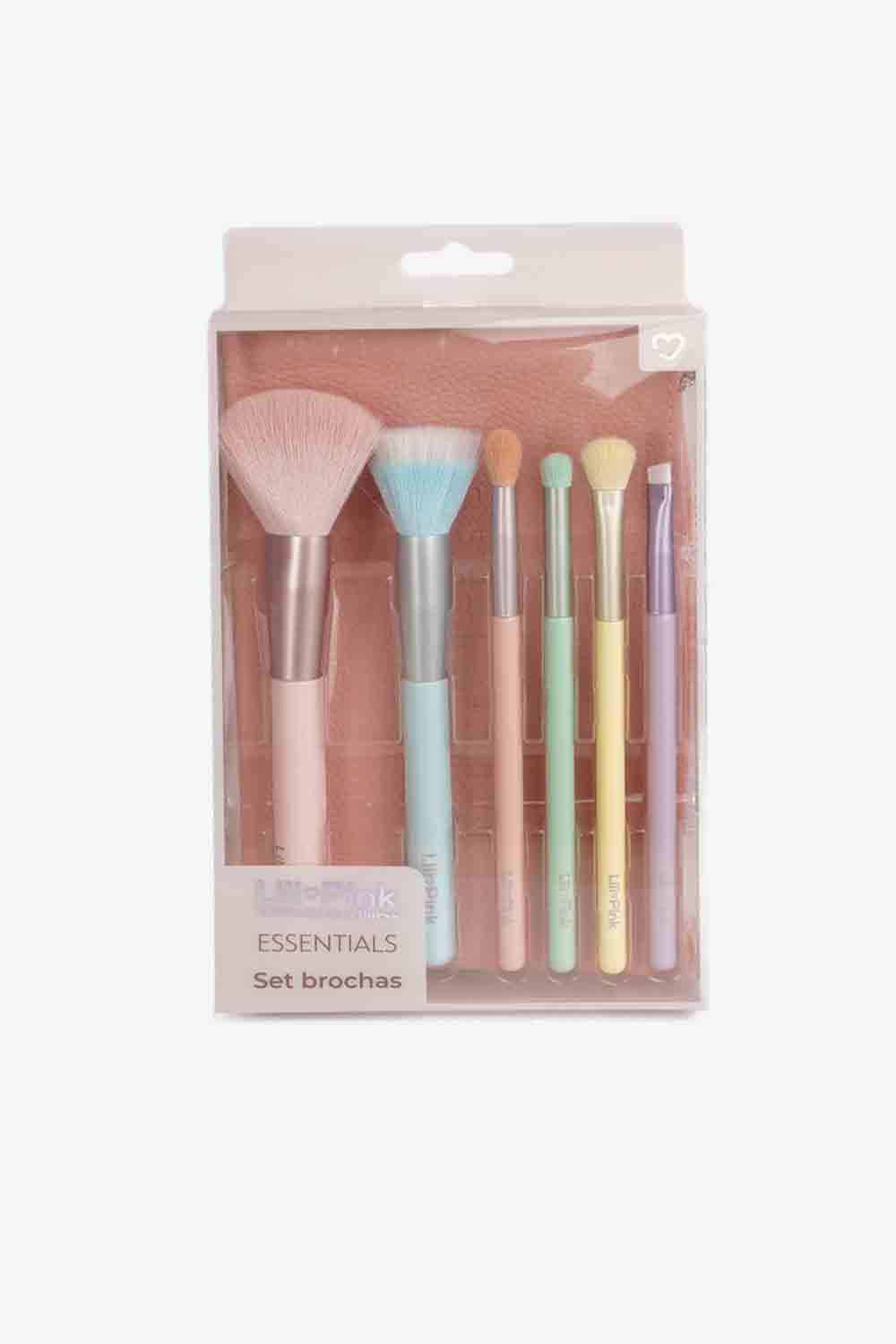 Set de brochas x6 unds con cosmetiquera incluida