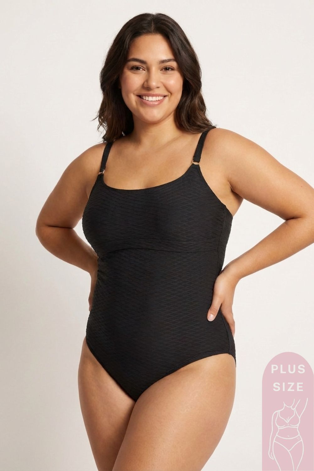 Vestido de baño entero en microfibra Plus Size