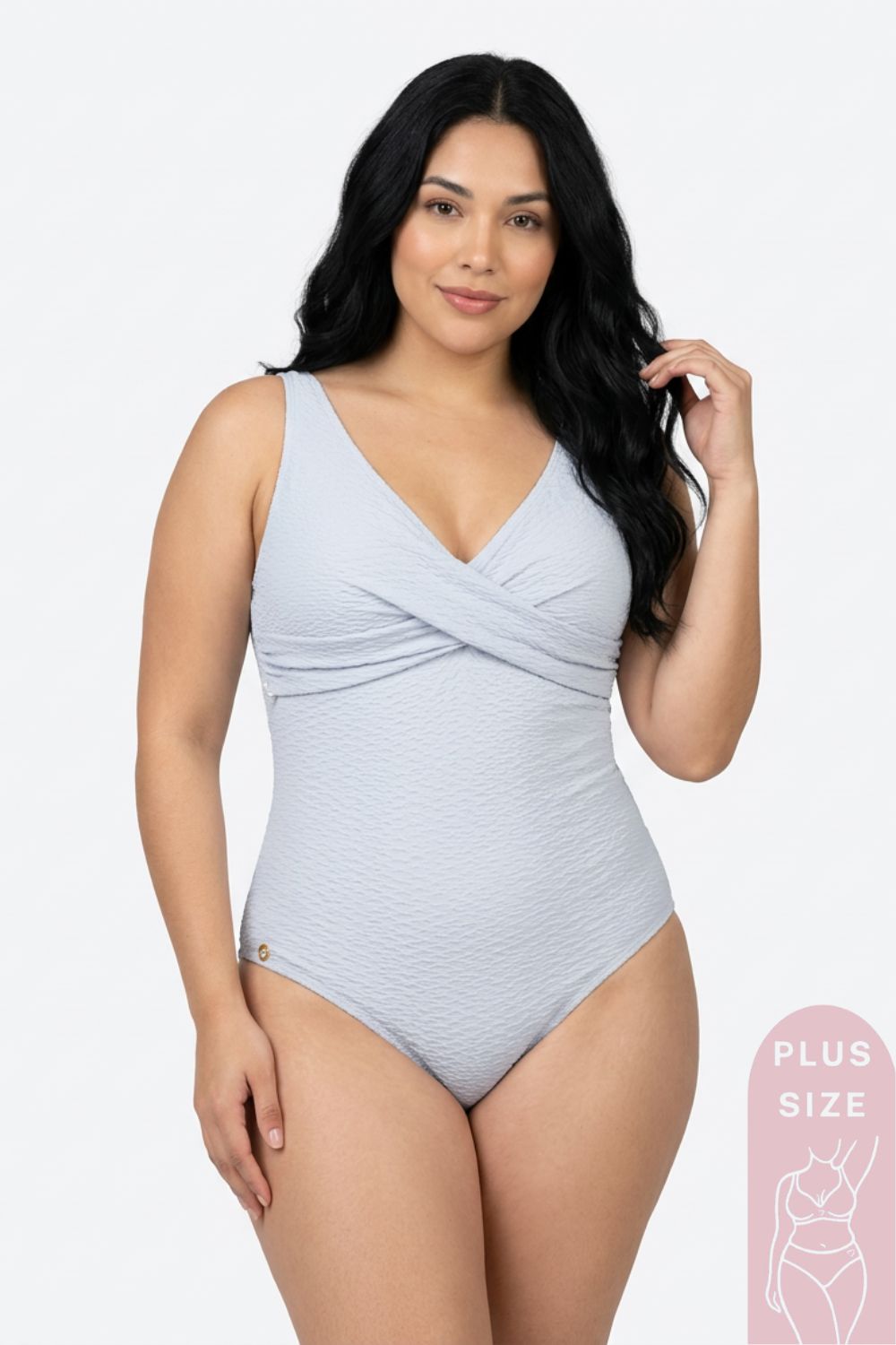Vestido de baño Plus Size de una pieza en microfibra