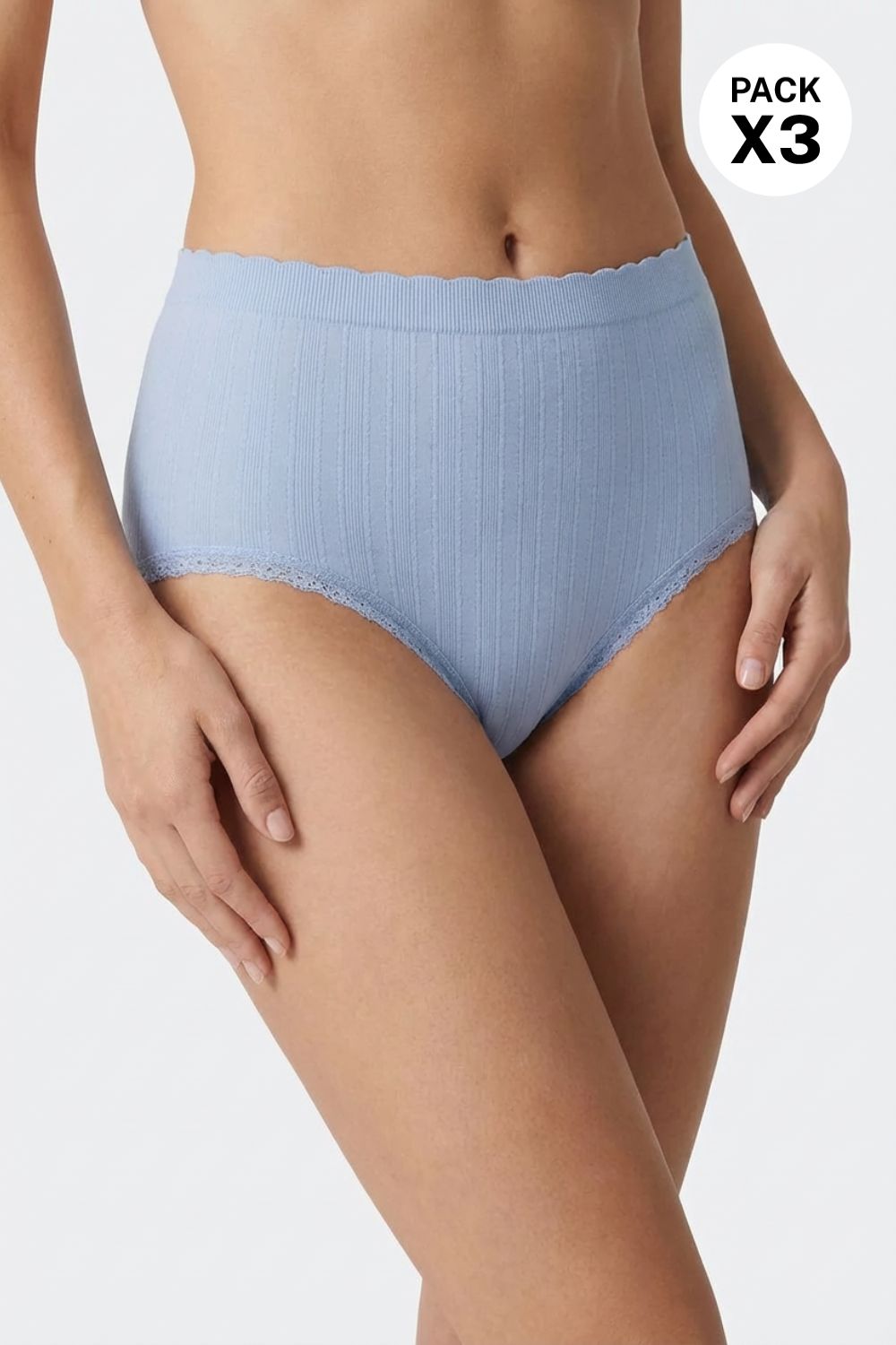 Panty Clásico Talle Alto Paquete X3 Con Tecnologia Seamless